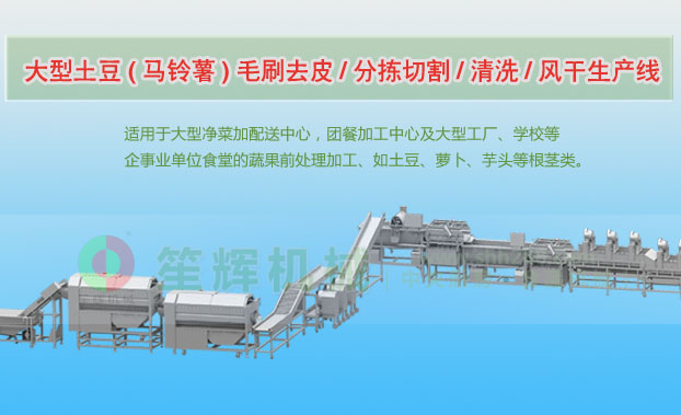 永和连续式土豆去皮清洗切割风干生产线